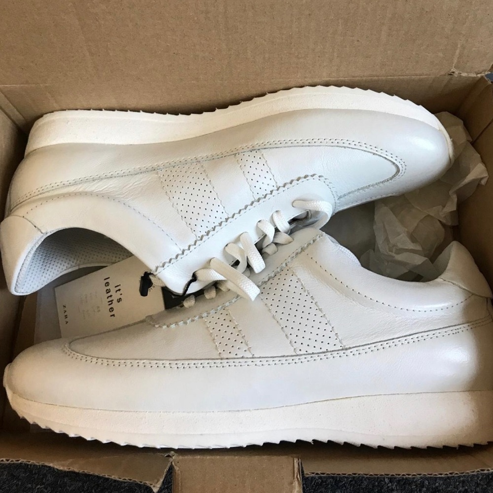 Zara leather tennis style sneaker